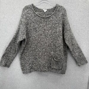 J. Jill Pure Jill Tunic Sweater Raglan Sleeve Gray Speckled Large‎ Cotton Blend